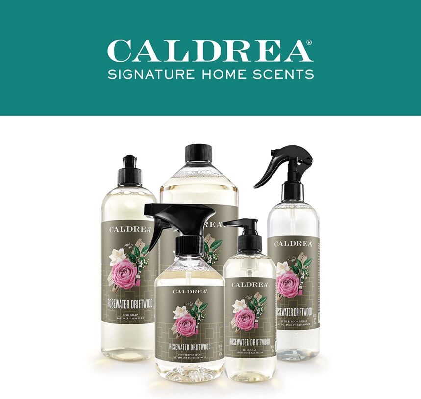  Caldrea Linen and Room Spray Air Freshener, Made with Essential Oils, Plant-Derived and Other Thoughtfully Chosen Ingredients, Rosewater Driftwood Scent, 16...